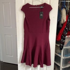 ABS burgundy plain dress